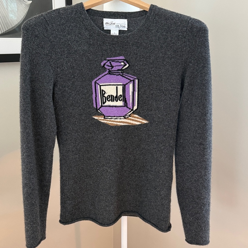 HENRI BENDEL Limited Edition 58/100 Gray Cashmere Sweater Size S